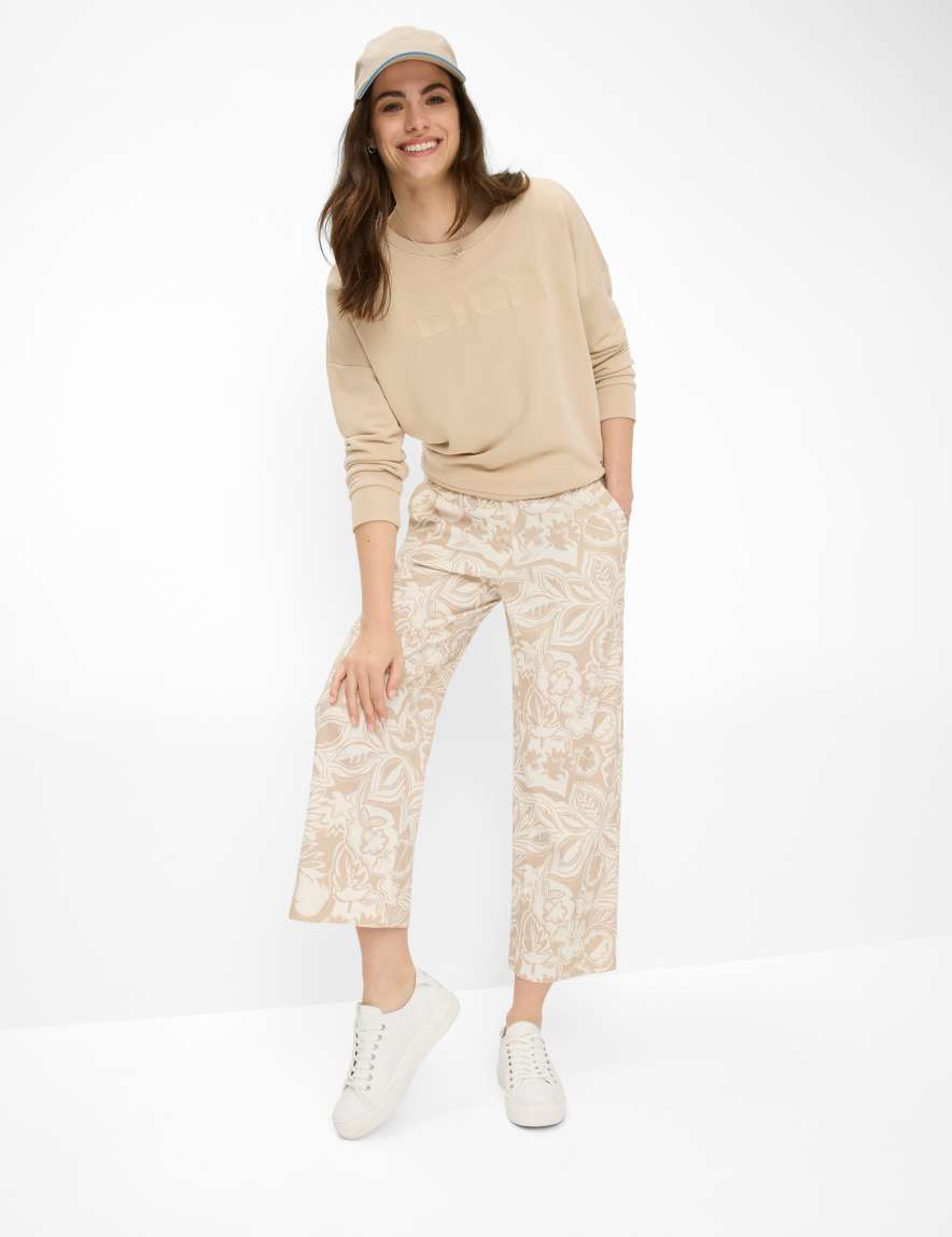 Eurex By Brax Women's Fashion Pants Style MAINE S Light Beige Wide Leg