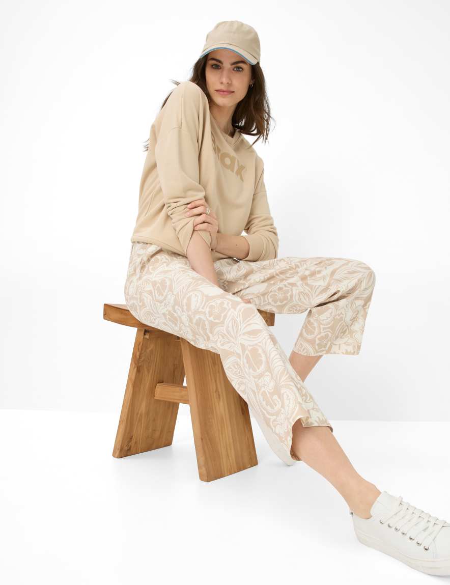 Eurex By Brax Women's Fashion Pants Style MAINE S Light Beige Wide Leg