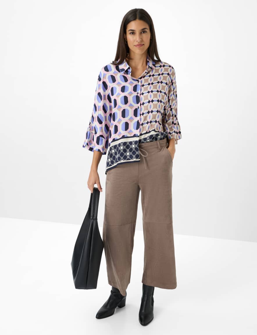 Eurex By Brax Women's Fashion Pants Style MAINE S Light Brown Wide Leg