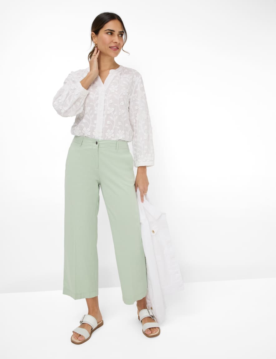 Eurex By Brax Women's Fashion Pants Style MAINE S Light Green Wide Leg