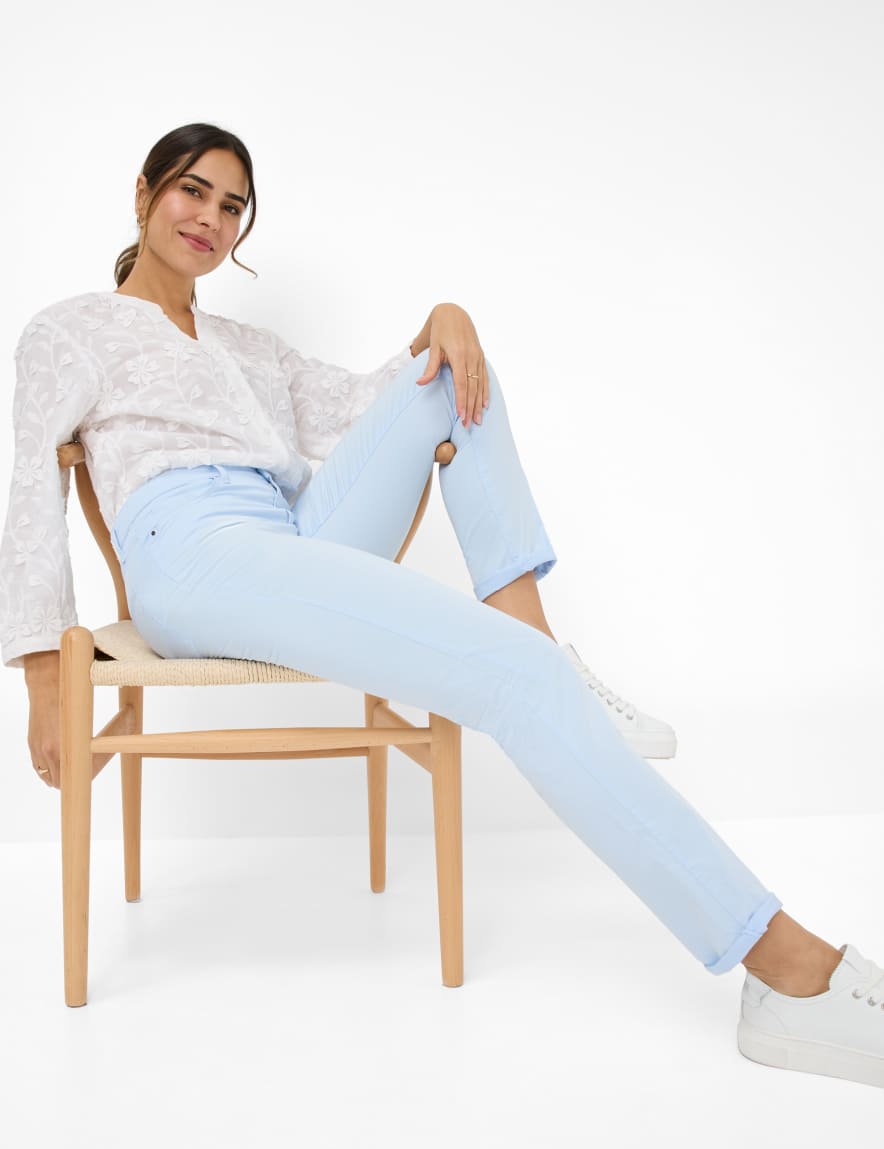 Eurex By Brax Women's Fashion Pants Style MARY Light Blue Regular Fit