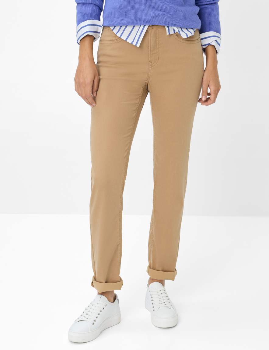 eurex by brax Women's fashion Pants Style MARY Light Brown Regular Fit