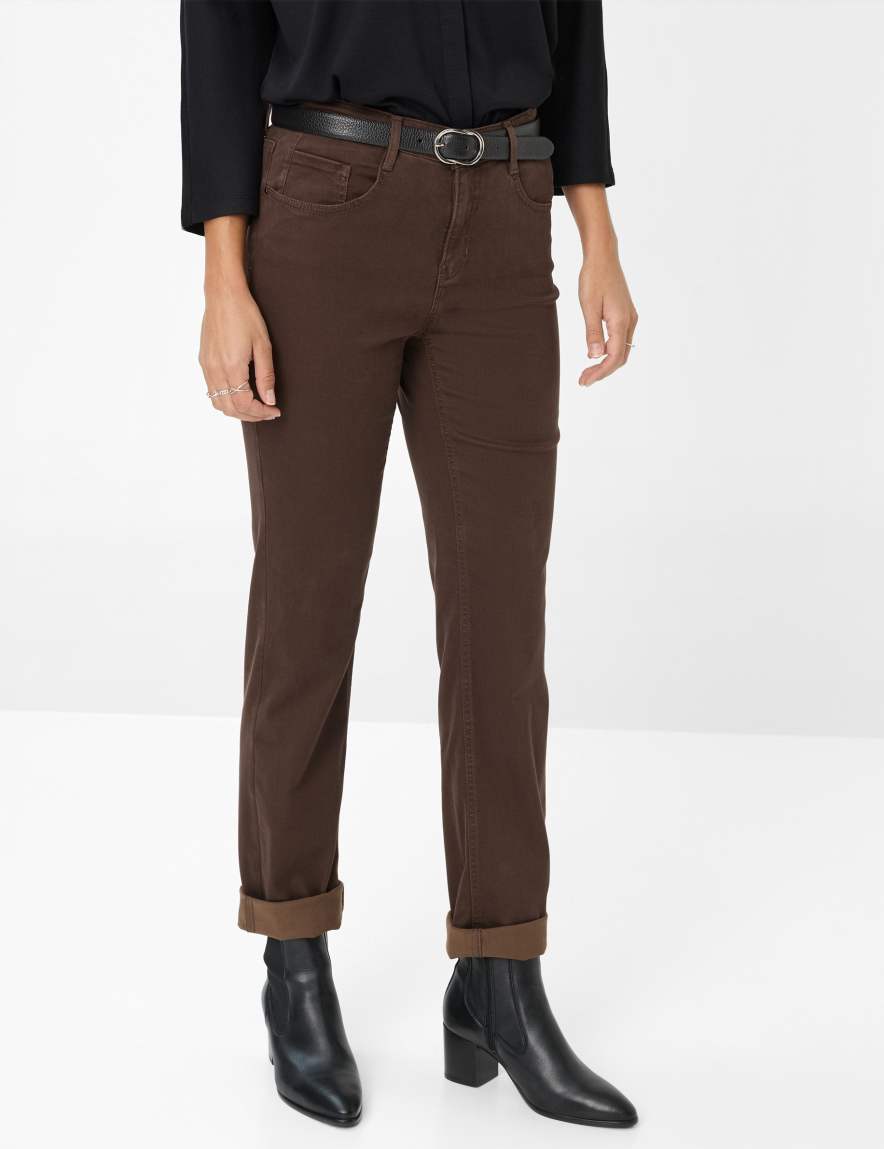 eurex by brax Women's fashion Pants Style MARY Perma Brown Regular Fit