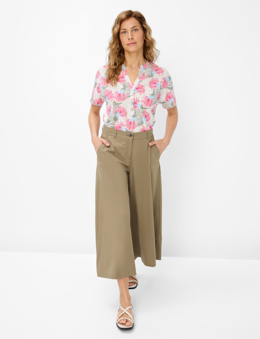 Eurex By Brax Women's Fashion Pants Style MELLI S Green - Olive Wide Leg