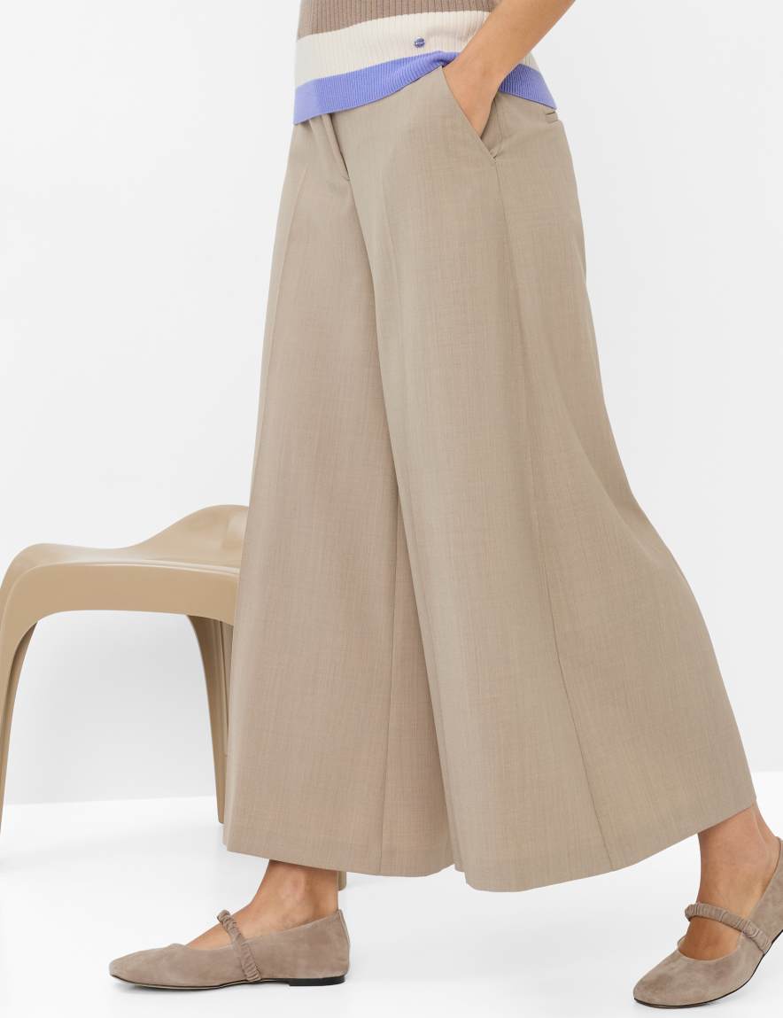 Eurex By Brax Women's Fashion Pants Style MELLI S Light Brown Wide Leg