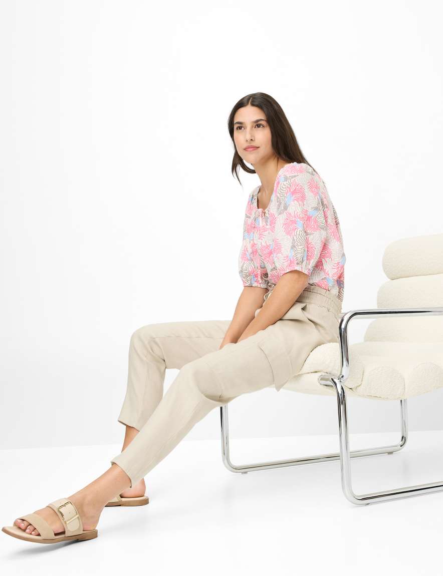 Eurex By Brax Women's Fashion Pants Style MONA S Light Beige Relaxed Fit