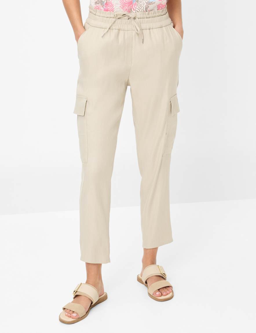 eurex by brax Women's fashion Pants Style MONA S Light Beige Relaxed Fit