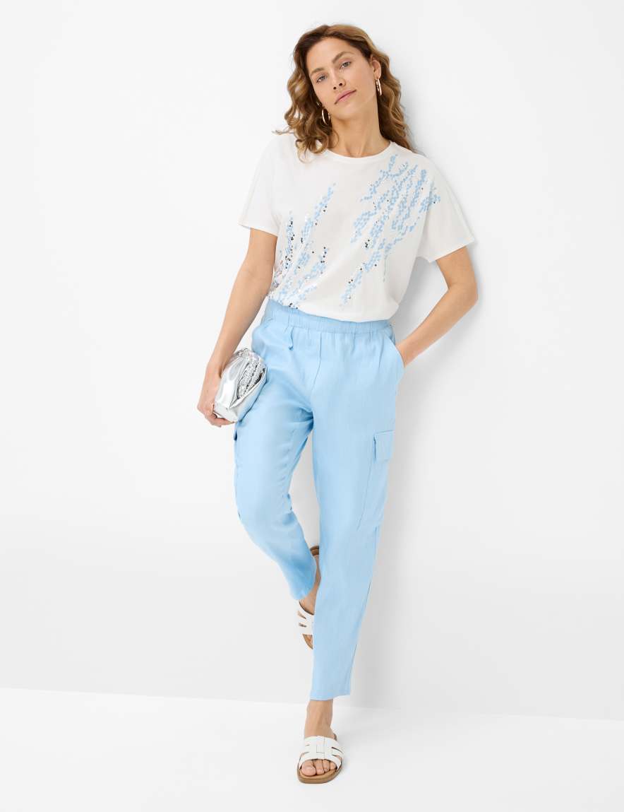 Eurex By Brax Women's Fashion Pants Style MONA S Light Blue Relaxed Fit