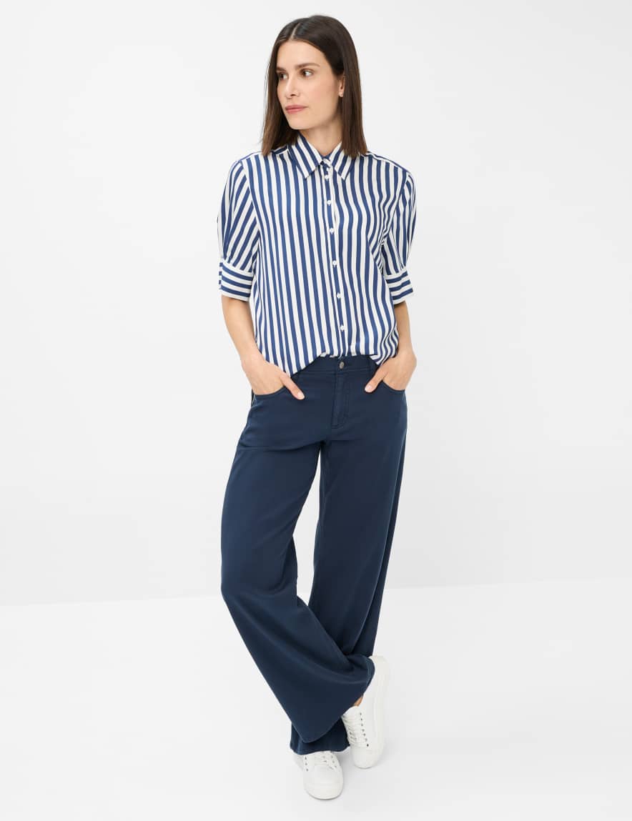 Eurex By Brax Women's Fashion Pants Style MORGAN Dark Blue Wide Leg