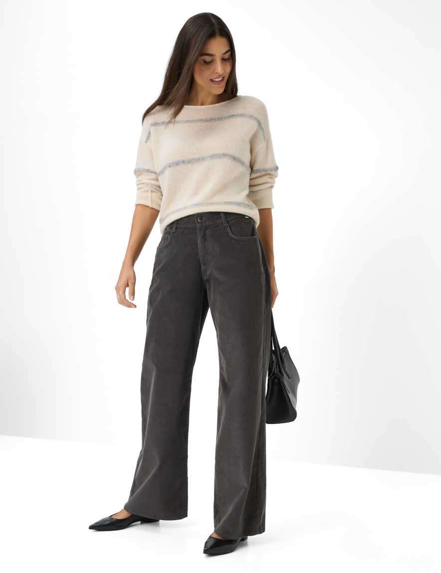 Eurex By Brax Women's Fashion Pants Style MORGAN Dark Gray Wide Leg