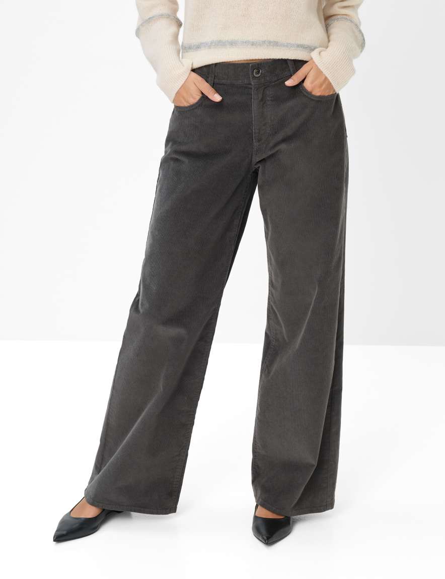eurex by brax Women's fashion Pants Style MORGAN Dark Gray Wide Leg