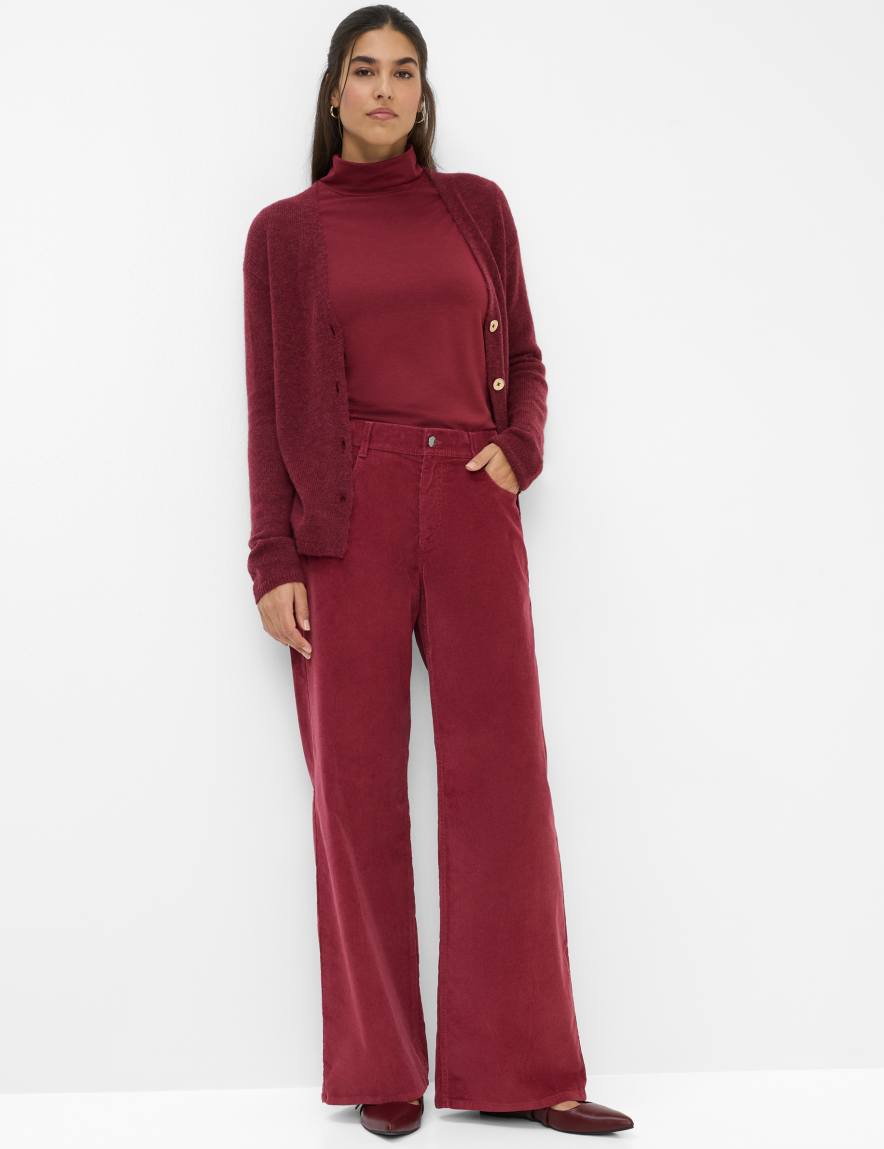 Eurex By Brax Women's Fashion Pants Style MORGAN Dark Red Wide Leg