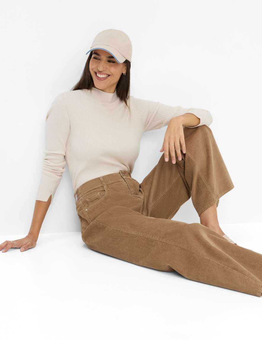 Eurex By Brax Women's Fashion Pants Style MORGAN Light Brown Wide Leg