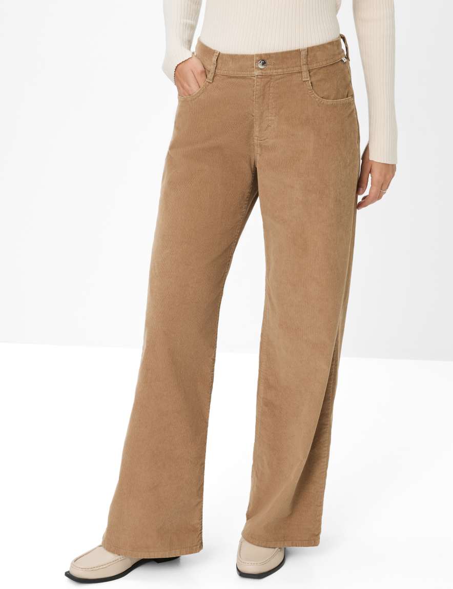 eurex by brax Women's fashion Pants Style MORGAN Light Brown Wide Leg
