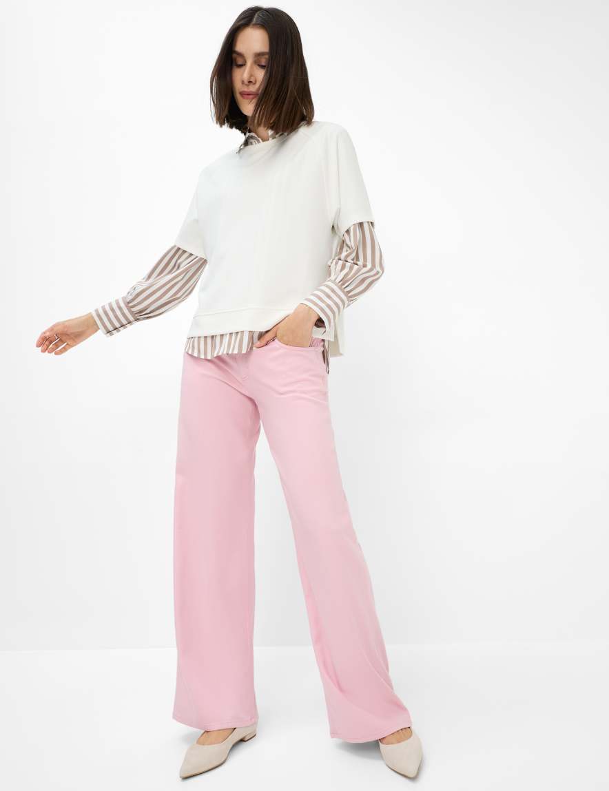 Eurex By Brax Women's Fashion Pants Style MORGAN Rose Wide Leg