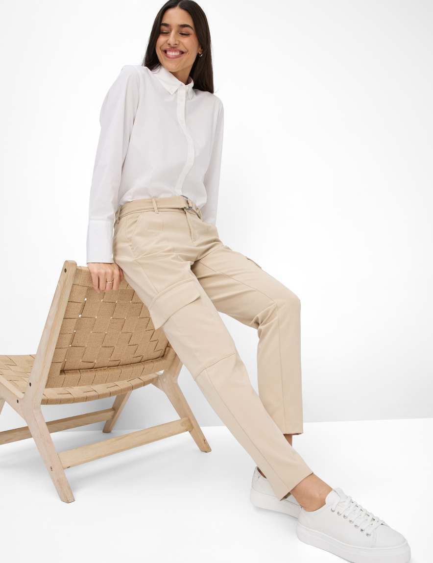 Eurex By Brax Women's Fashion Pants Style MORRIS Beige Relaxed Fit