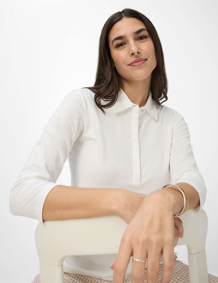 Eurex By Brax Women's Fashion Polos Style CLEO Cream White