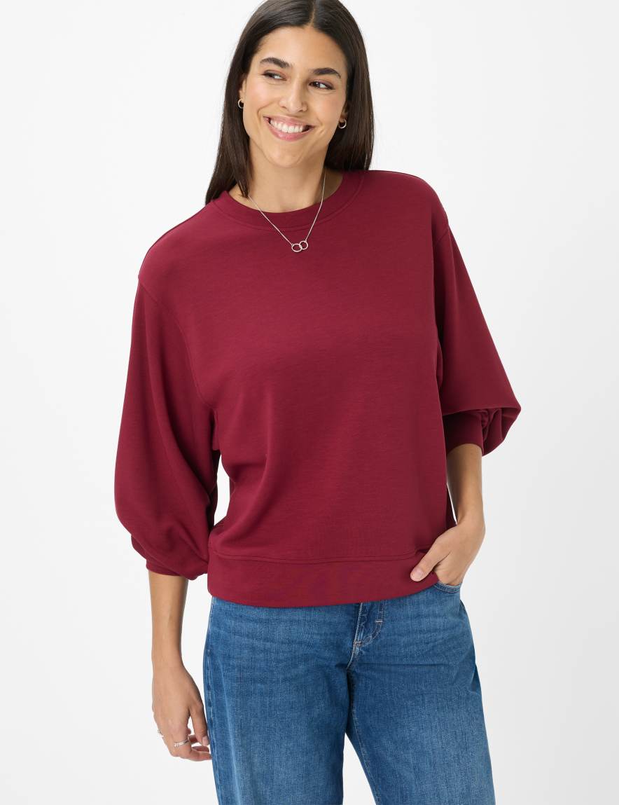 eurex by brax Women's fashion Sweat Style BECA L Dark Red ➜ - buy at Brax