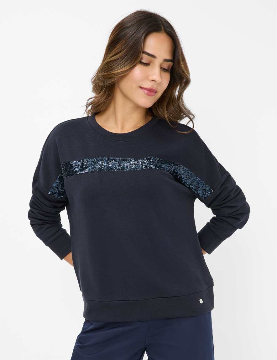 eurex by brax Women's fashion Sweat Style BO Dark Blue ➜ - buy at Brax