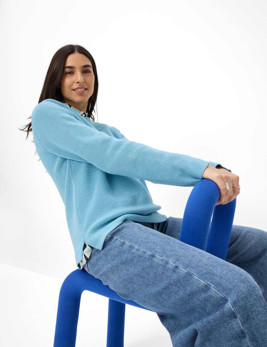 Eurex By Brax Women's Fashion Sweaters Style LESLEY Light Blue