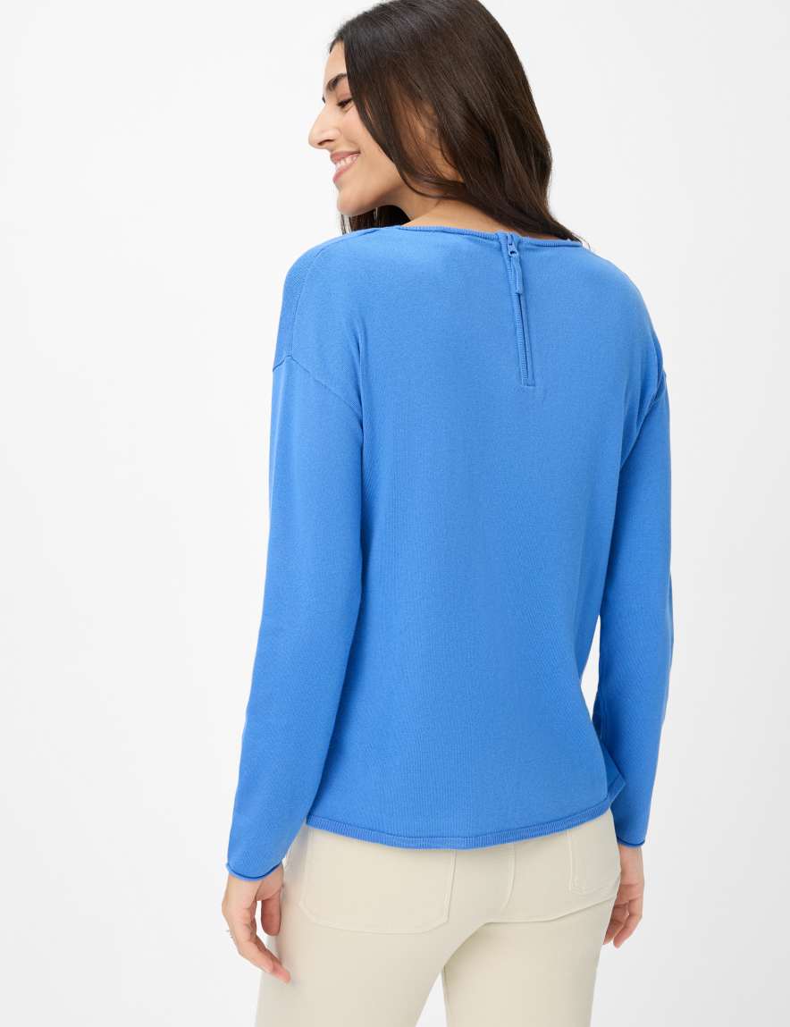 Eurex By Brax Women's Fashion Sweaters Style LIZ Blue ➜ - Buy Now At Brax