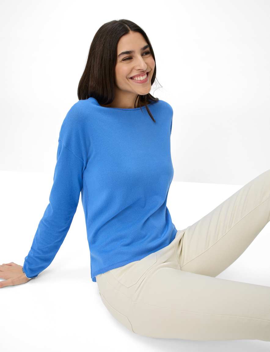Eurex By Brax Women's Fashion Sweaters Style LIZ Blue ➜ - Buy Now At Brax