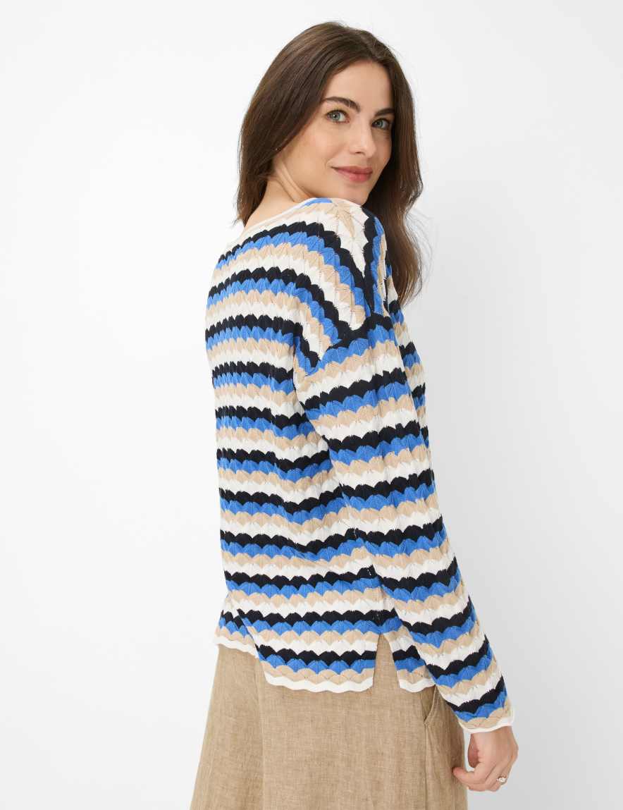 Eurex By Brax Women's Fashion Sweaters Style LIZ Blue ➜ - Buy Now At Brax