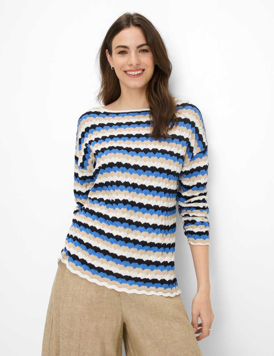 eurex by brax Women's fashion Sweaters Style LIZ Blue ➜ - buy now at Brax
