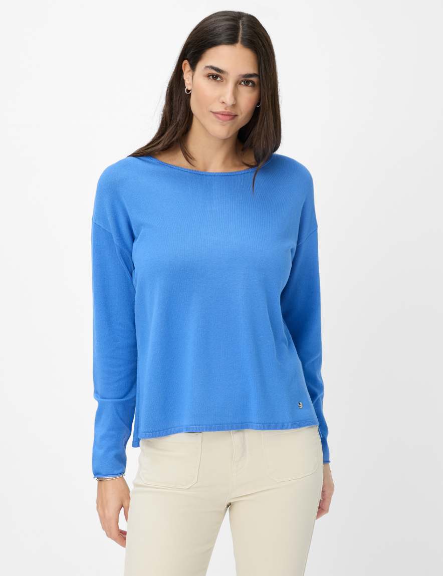 eurex by brax Women's fashion Sweaters Style LIZ Blue ➜ - buy now at Brax