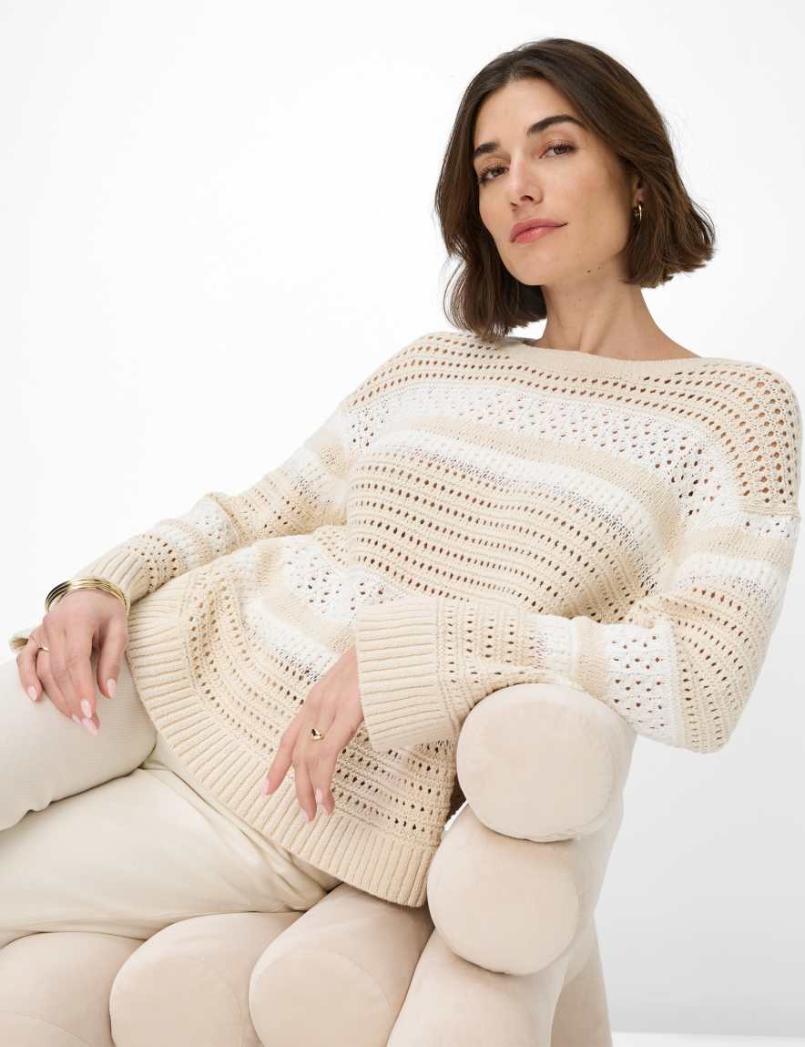 Eurex By Brax Women's Fashion Sweaters Style LIZ Light Beige