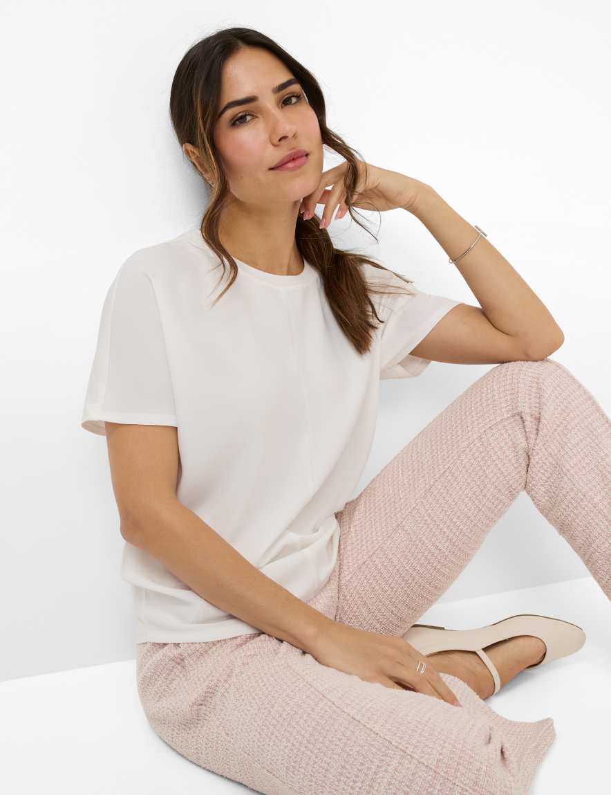 Eurex By Brax Women's Fashion T-shirts Style CAELEN Cream White