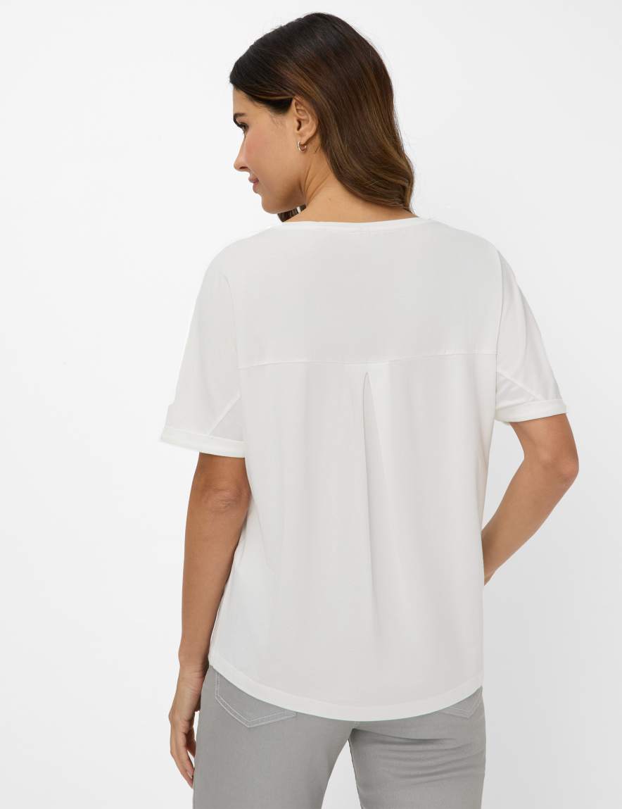 Eurex By Brax Women's Fashion T-shirts Style CAELEN Cream White