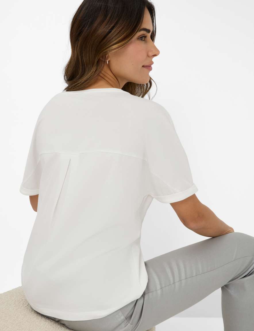 Eurex By Brax Women's Fashion T-shirts Style CAELEN Cream White