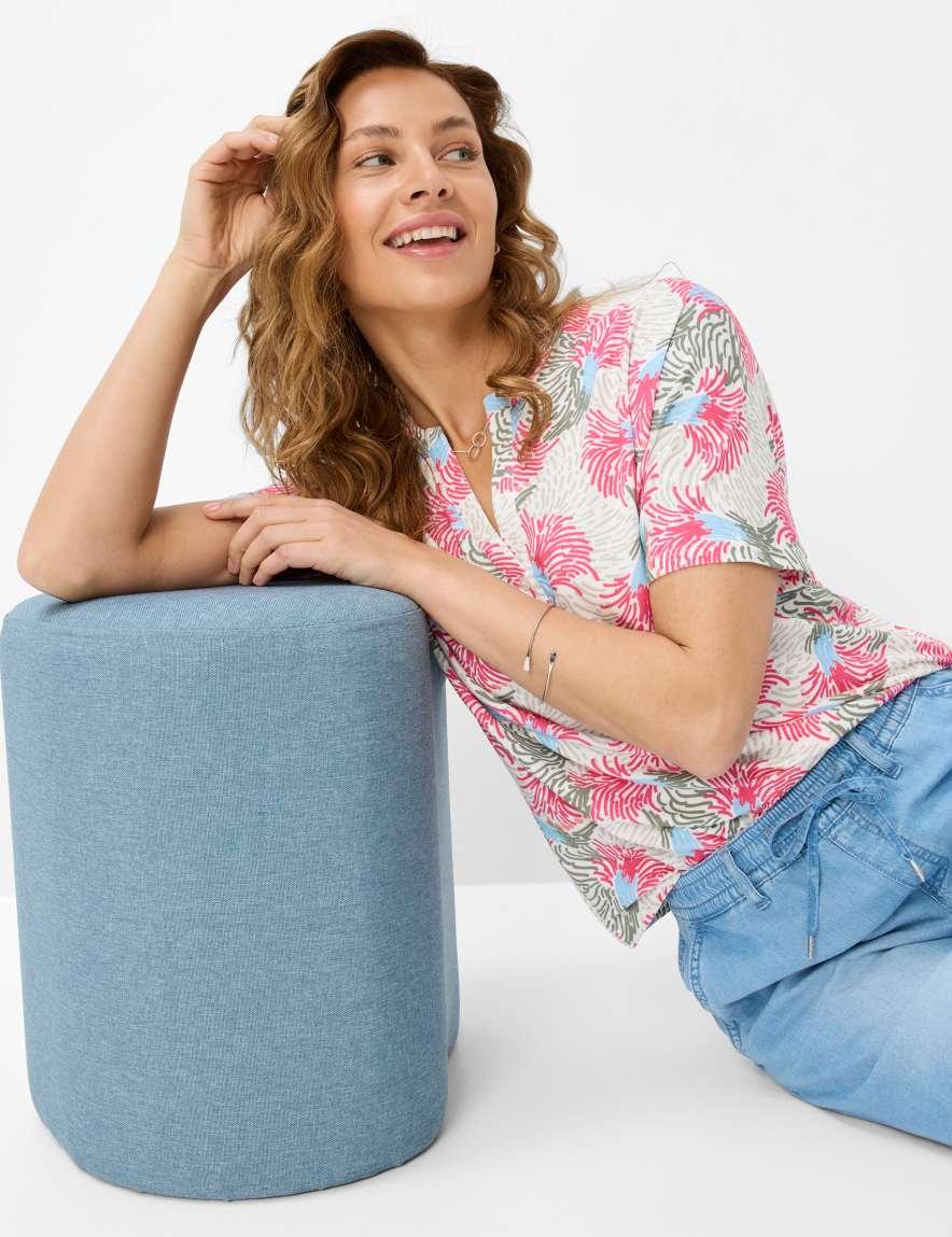 Eurex By Brax Women's Fashion T-shirts Style CAELEN Cream White