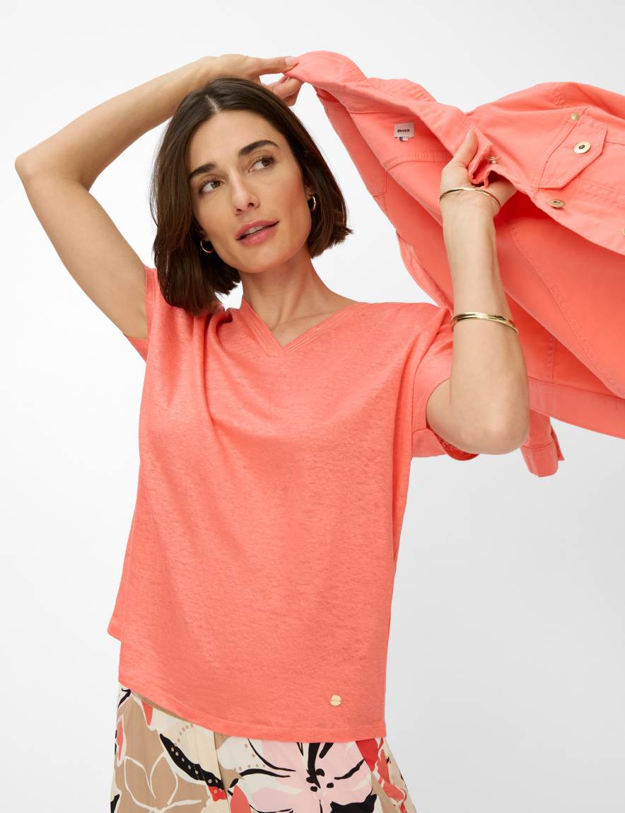 Eurex By Brax Women's Fashion T-shirts Style CAELEN Light Red