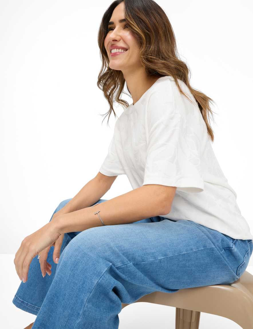 Eurex By Brax Women's Fashion T-shirts Style CALLY Cream White