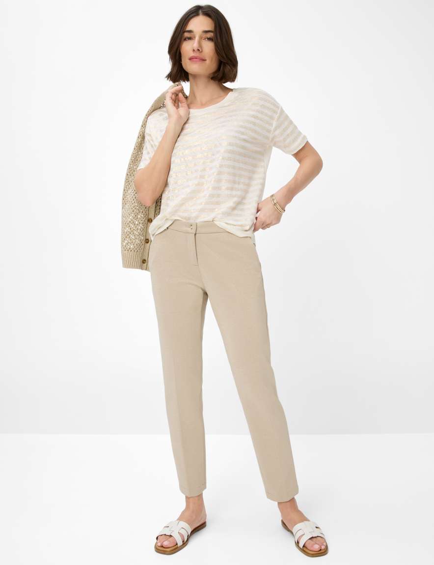 Eurex By Brax Women's Fashion T-shirts Style CANDICE Light Beige