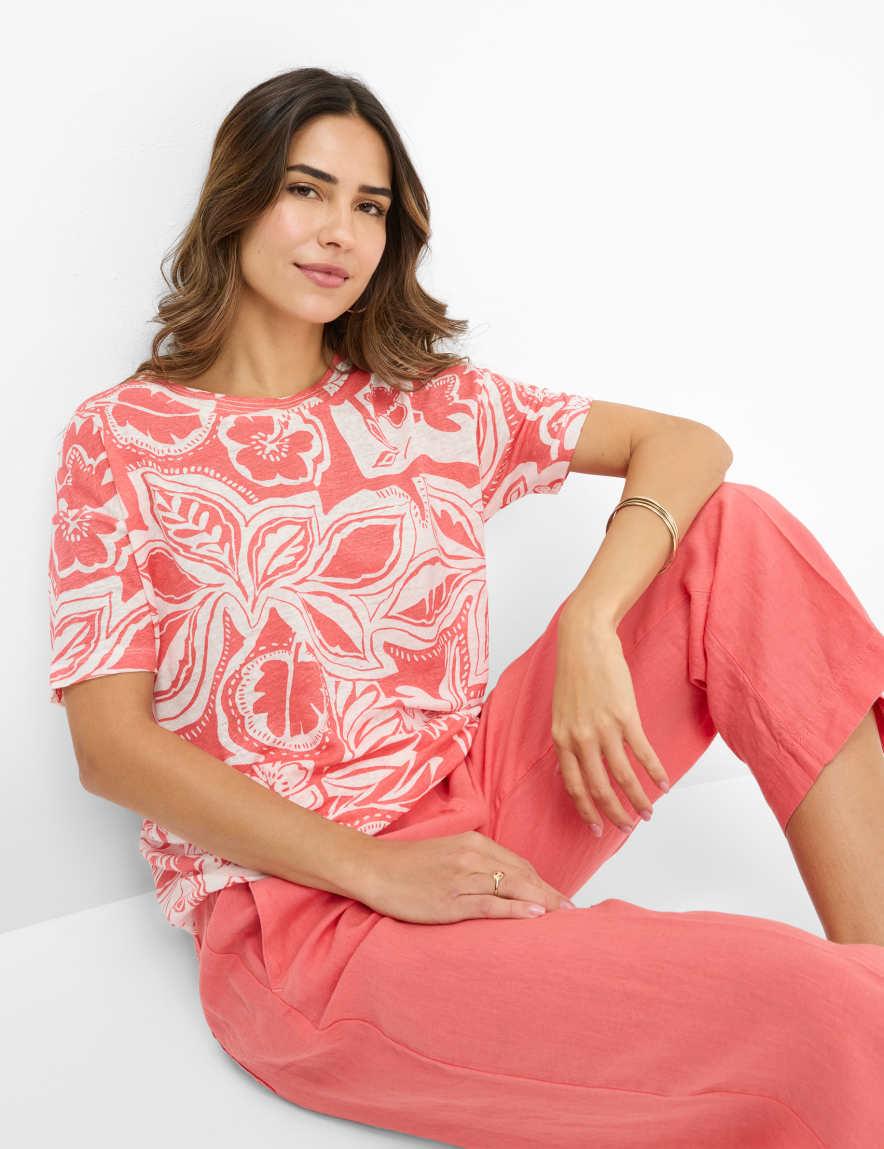 Eurex By Brax Women's Fashion T-shirts Style CANDICE Light Red