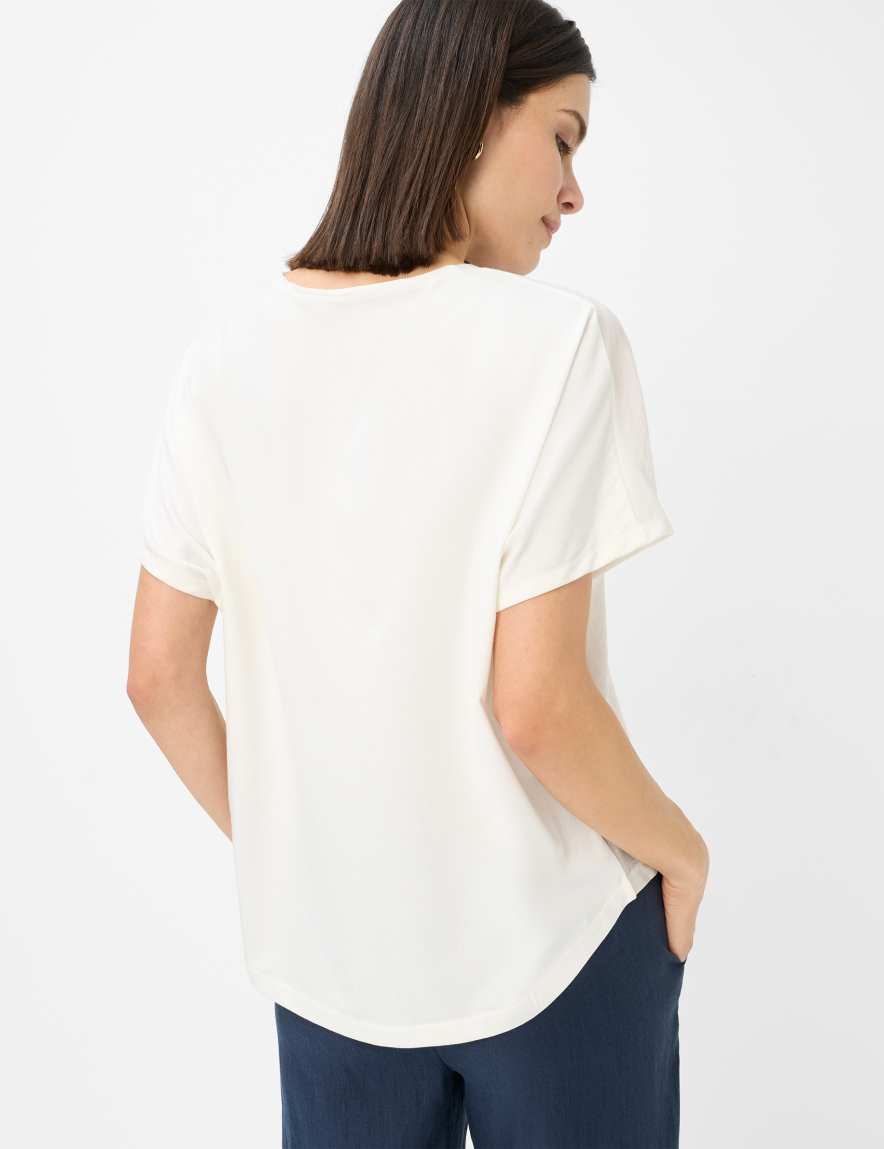 Eurex By Brax Women's Fashion T-shirts Style CARA Cream White