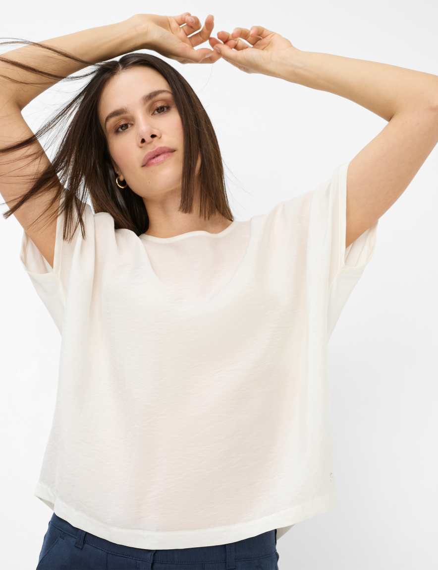 Eurex By Brax Women's Fashion T-shirts Style CARA Cream White