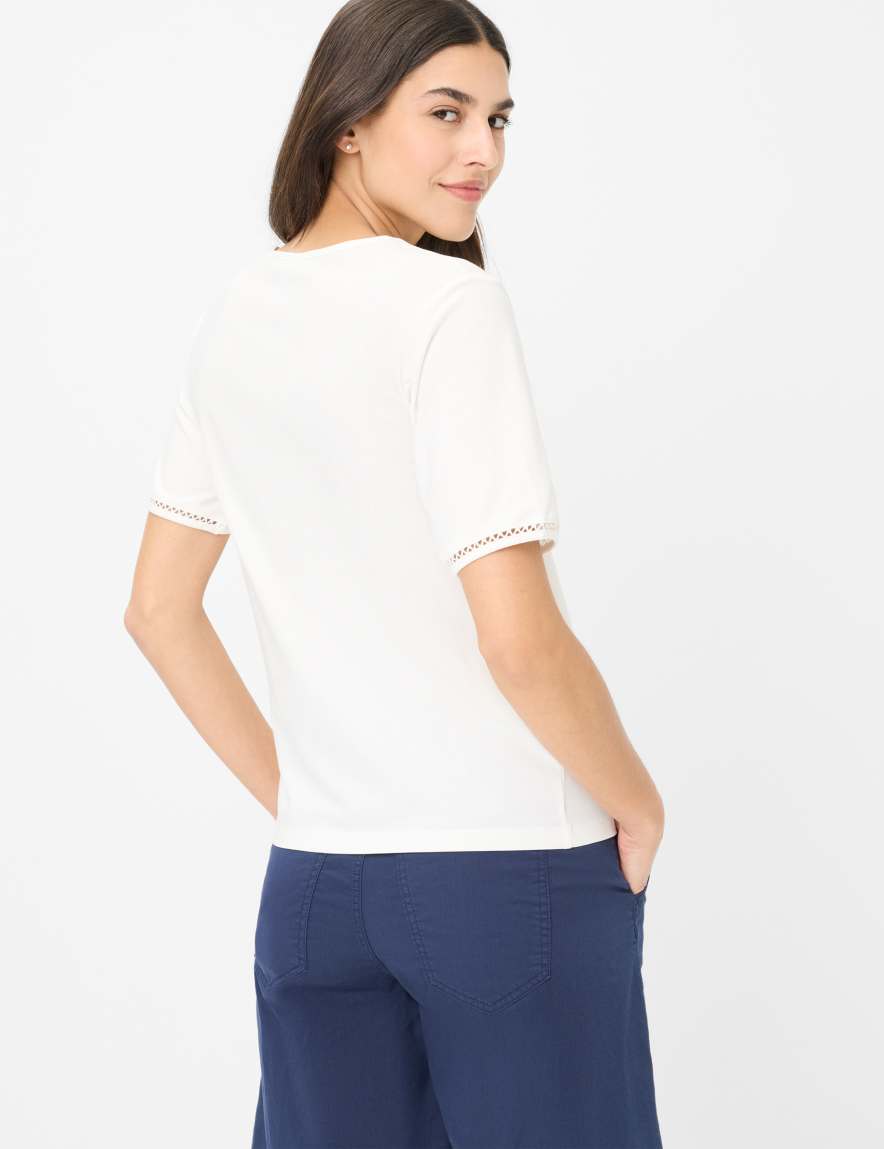 Eurex By Brax Women's Fashion T-shirts Style CARINA Cream White