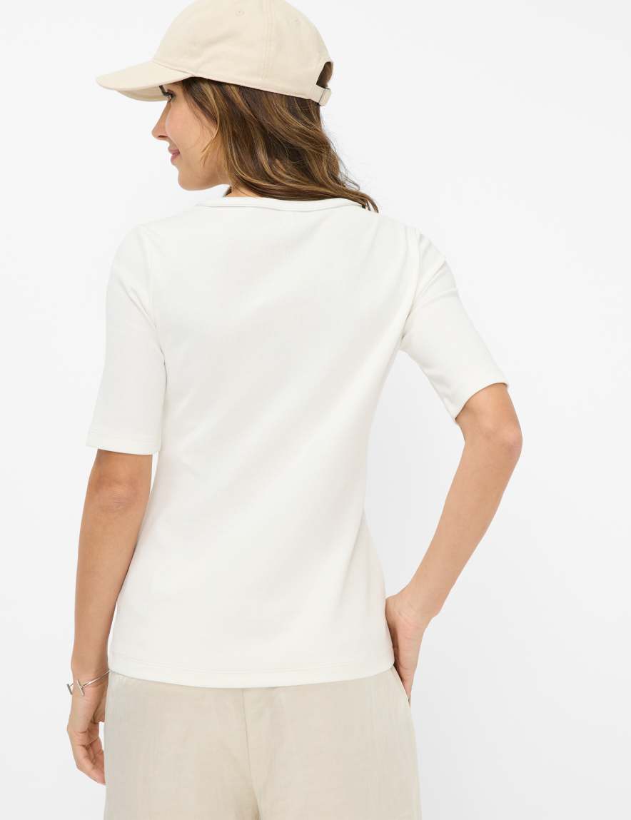 Eurex By Brax Women's Fashion T-shirts Style CARINA Cream White