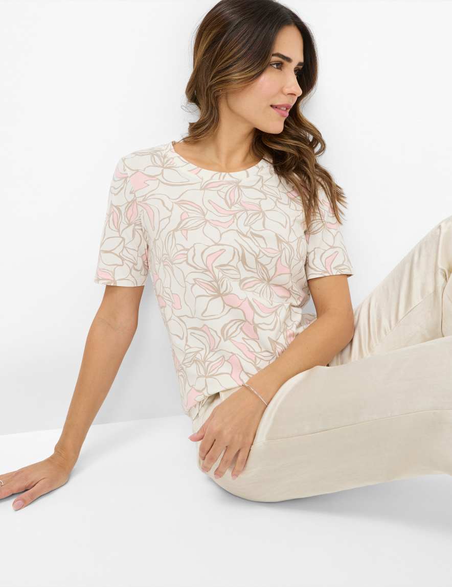 Eurex By Brax Women's Fashion T-shirts Style CARINA Cream White