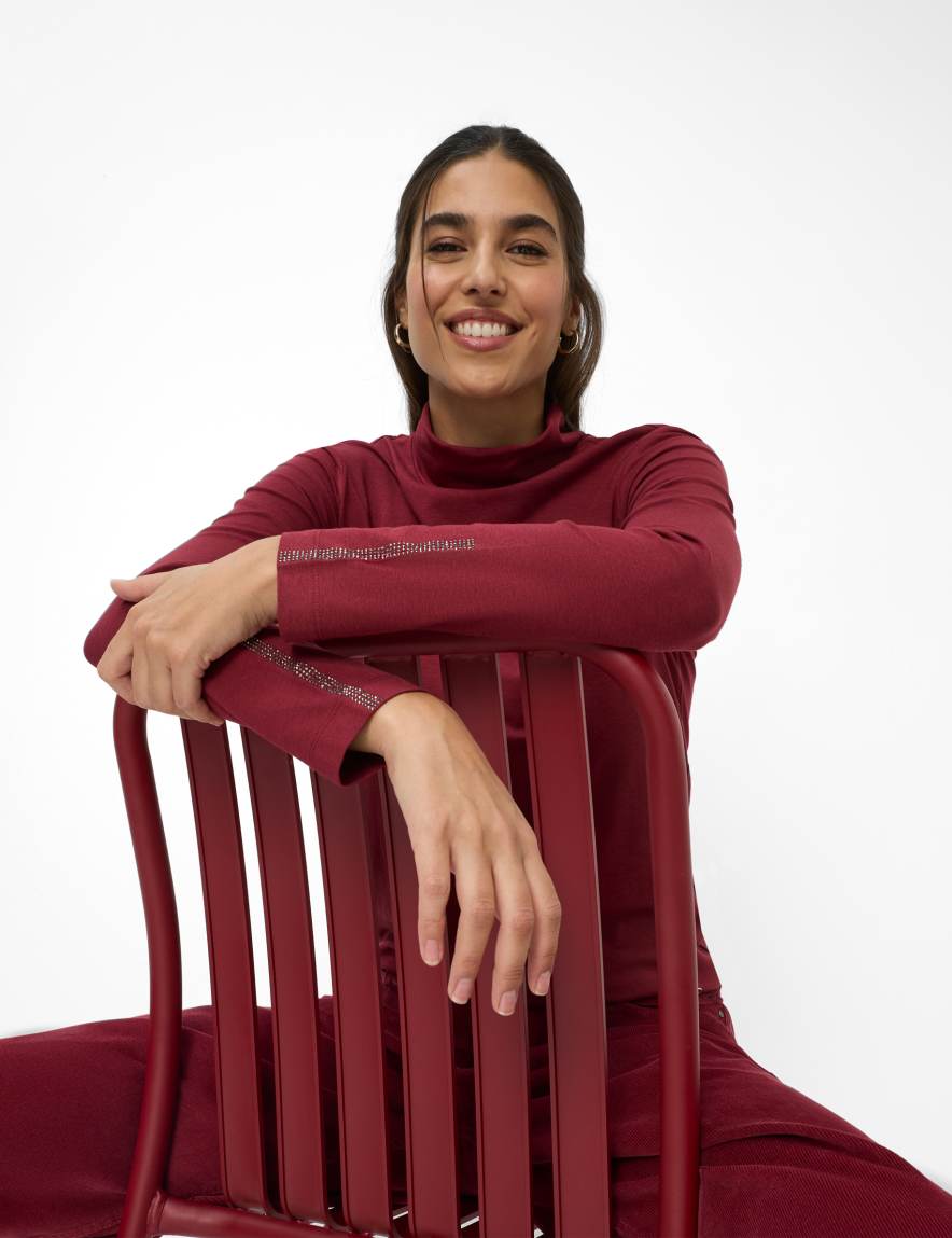 Eurex By Brax Women's Fashion T-shirts Style CARINA L Dark Red