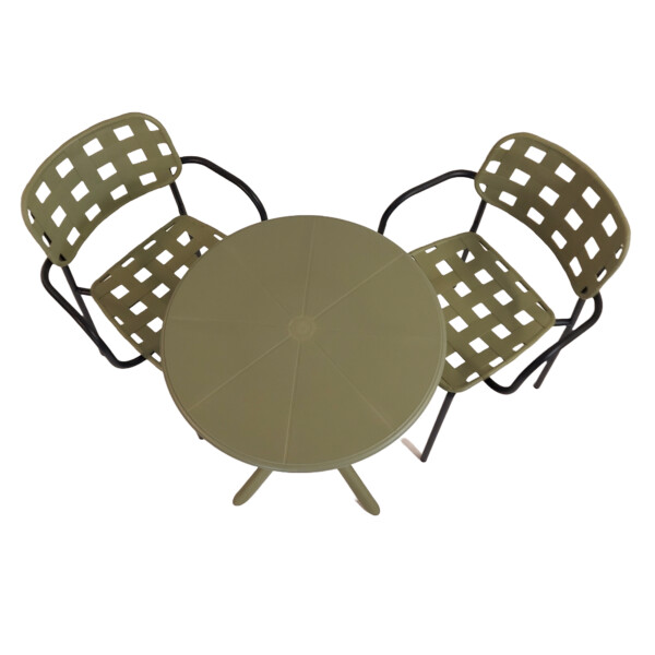 Europa Leisure Anders Bistro Table Avocado Green With 2 Karin Armchairs Avocado And Black - Europa Leisure (UK)