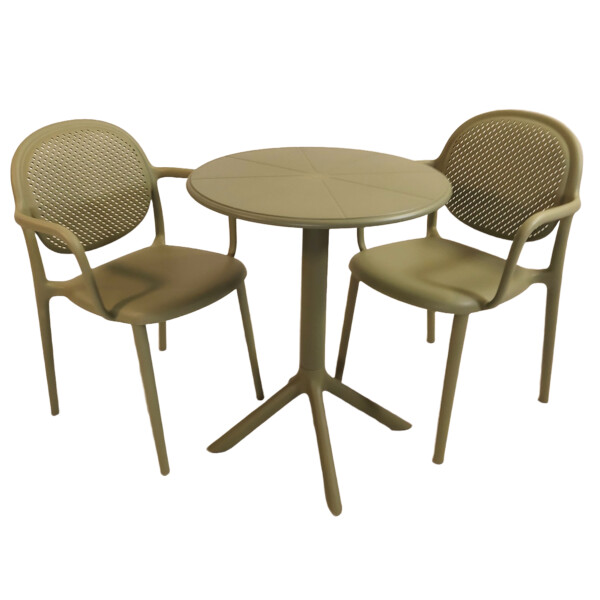 Europa Leisure Anders Bistro Table Avocado Green With 2 Stina Armchairs Avocado Green - Europa Leisure (UK)