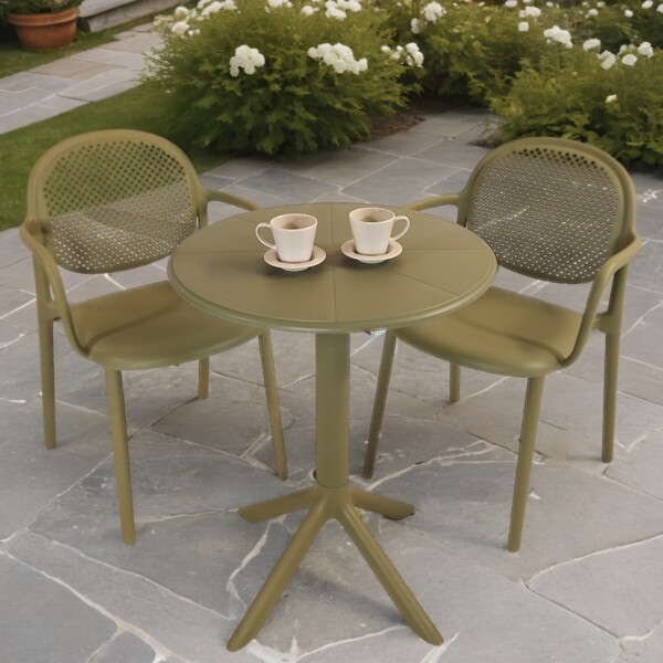 europa leisure Anders bistro table Avocado Green with 2 Stina armchairs Avocado Green - Europa Leisure (UK)