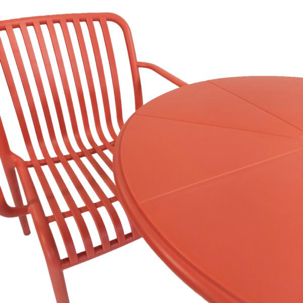 Europa Leisure Anders Bistro Table Chilli Red With 2 Alma Armchair Chilli Red - Europa Leisure (UK)