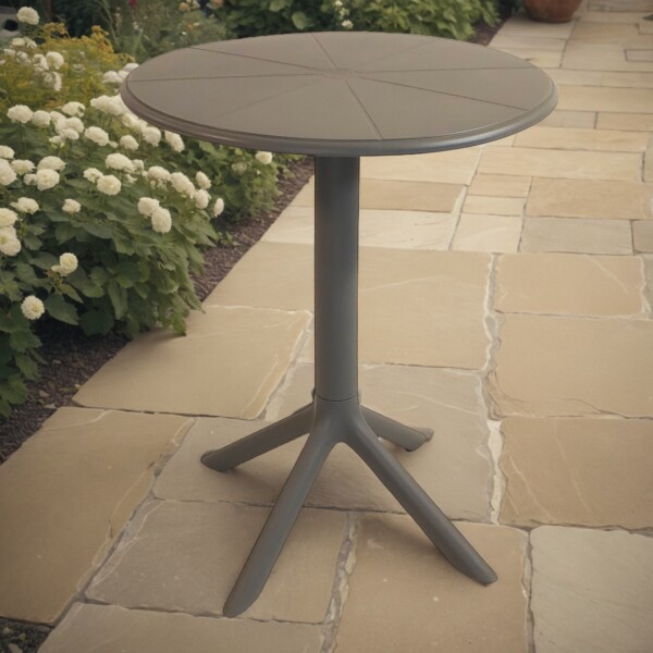 Europa Leisure Anders Bistro Table In Nickel Grey - Europa Leisure (UK)
