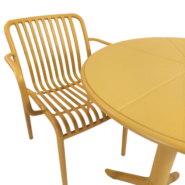 Europa Leisure Anders Bistro Table Saffron Yellow With 2 Alma Armchair Saffron Yellow - Europa Leisure (UK)
